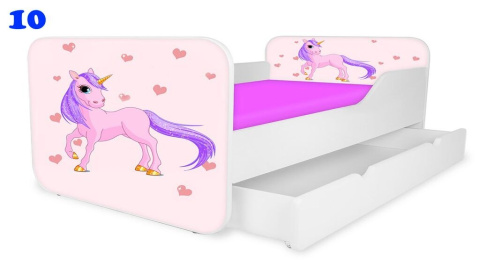 NOBIKO Łóżka KWADRA z szufladą 140x70 Zwierzątka