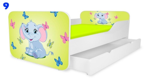 NOBIKO Łóżka KWADRA z szufladą 140x70 Zwierzątka