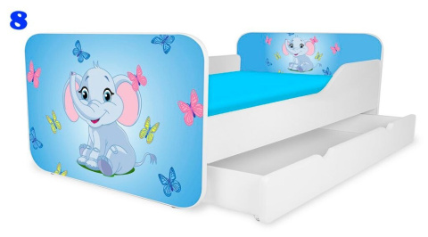 NOBIKO Łóżka KWADRA z szufladą 140x70 Zwierzątka