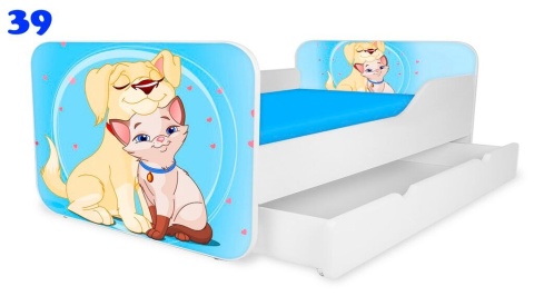 NOBIKO Łóżka KWADRA z szufladą 160x80 Zwierzątka