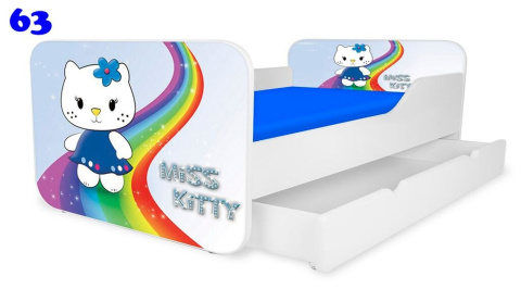 NOBIKO Łóżka KWADRA z szufladą 180x80 Hello Kitty