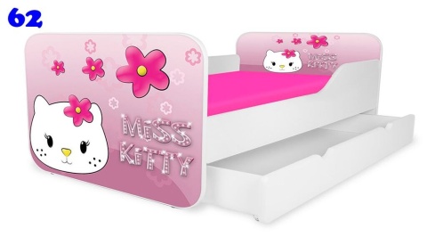 NOBIKO Łóżka KWADRA z szufladą 180x80 Hello Kitty
