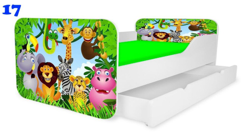 NOBIKO Łóżka KWADRA z szufladą 180x80 Zwierzątka