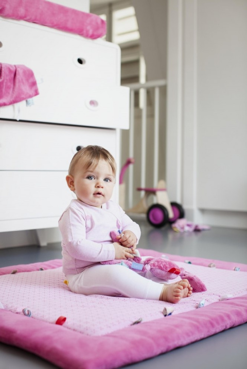 SNOOZEBABY Mata do zabawy 105x85 ciemno różowa