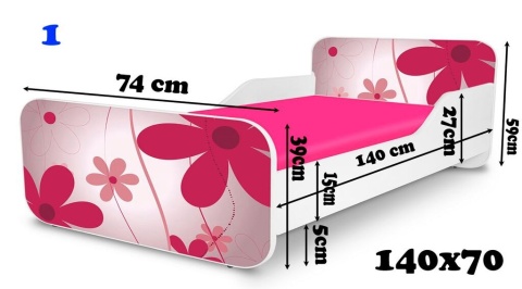 NOBIKO Łóżko SMALL KWADRA 160x80 Hello Kitty