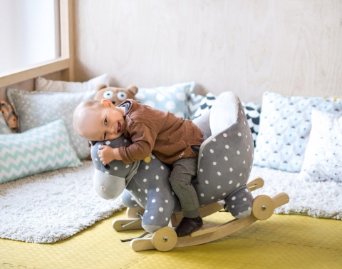 Kinderkraft SŁONIK Na Biegunach Z Funkcją Jeździka Grey