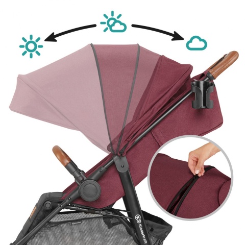 GRANDE LX Burgundy Wózek Spacerowy Kinderkraft