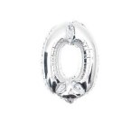 Balon urodzinowy na hel cyfry "0" 76cm srebrny