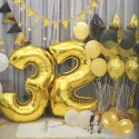 Balon urodzinowy na hel cyfry "0" 76cm srebrny