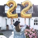 Balon urodzinowy na hel cyfry "2" 76cm srebrny