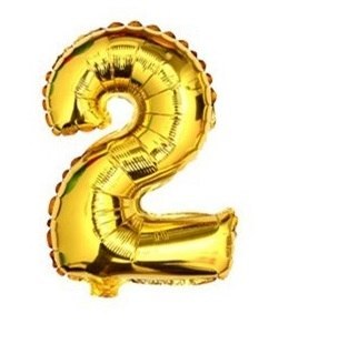 Balon urodzinowy na hel cyfry "2" 76cm złoty