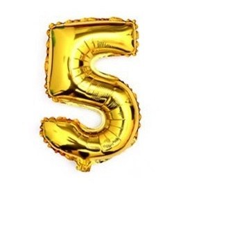 Balon urodzinowy na hel cyfry "5" 76cm złoty