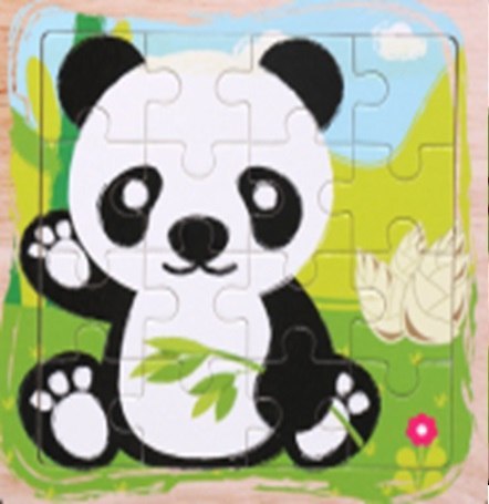 Puzzle drewniane układanka panda 12el. 15x15 cm