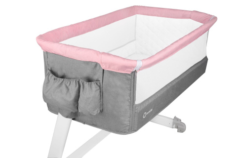 THEO Łóżeczko dostawne Lionelo, moskitiera, organizer, torba, co-sleeping - Magnolia