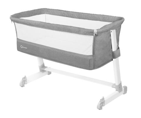 THEO Łóżeczko dostawne Lionelo, moskitiera, organizer, torba, co-sleeping - concrete