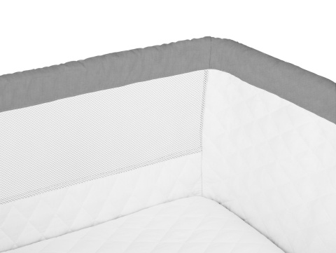 THEO Łóżeczko dostawne Lionelo, moskitiera, organizer, torba, co-sleeping - concrete