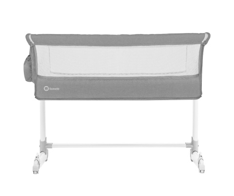 THEO Łóżeczko dostawne Lionelo, moskitiera, organizer, torba, co-sleeping - concrete