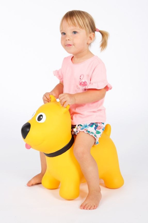 Piesek Tootiny dmuchany skoczek dla dzieci 12m+ kolor żółty