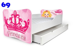 NOBIKO Łóżko dziecięce Butterfy z szufladą 140x70 Hello Kitty Księżniczki 38
