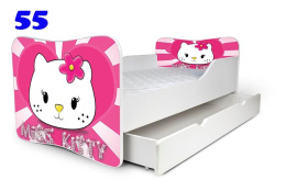 NOBIKO Łóżko dziecięce Butterfy z szufladą 140x70 Hello Kitty Księżniczki 38