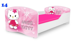 NOBIKO Łóżko dziecięce RAINBOW Księżniczki Hello Kitty 140x70