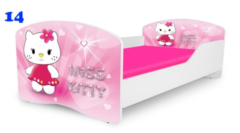 NOBIKO Łóżko dziecięce RAINBOW Księżniczki Hello Kitty 160x80