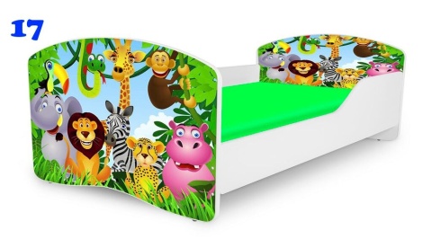 NOBIKO Łóżko dziecięce RAINBOW Zwierzątka140x70