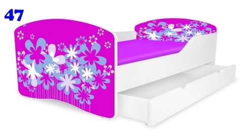 NOBIKO Łóżko dziecięce RAINBOW z szufladą wzór 180x80