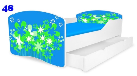 NOBIKO Łóżko dziecięce RAINBOW z szufladą wzór 180x80