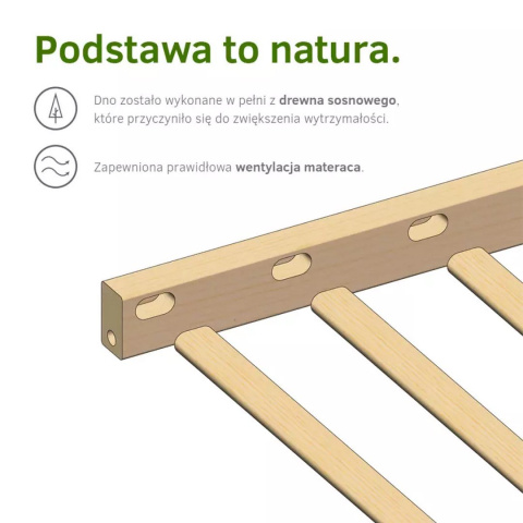 Klupś Łóżeczko drewniane RADEK V z szufladą 120x60cm białe