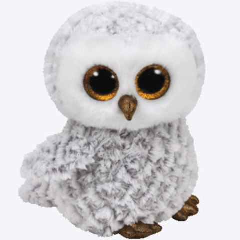 Maskotka pluszak TY BEANIE BOOS OWLETTE biała sowa ze złotym brokatem 15cm 37201