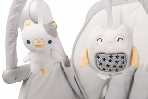 INDIGO Caretero 2w1 krzesełko do karmienia i huśtawka dla niemowląt - Light grey