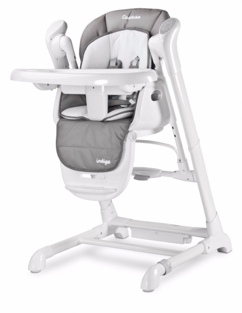 INDIGO Caretero 2w1 krzesełko do karmienia i huśtawka dla niemowląt grey
