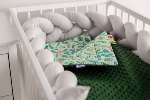 Komplet Minky Kołderka + Poduszka Sensillo - PAPUGI ZIELONY