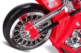 Rebel Motocykl na akumulator toyz by caretero od 3 lat napędzany dwoma silnikami - RED