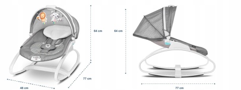 Henk Lionelo bujaczek leżaczek do 9 kg wibracje melodie - GREY SCANDI