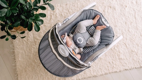 Henk Lionelo bujaczek leżaczek do 9 kg wibracje melodie - GREY SCANDI