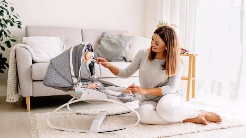 Henk Lionelo bujaczek leżaczek do 9 kg wibracje melodie - GREY SCANDI