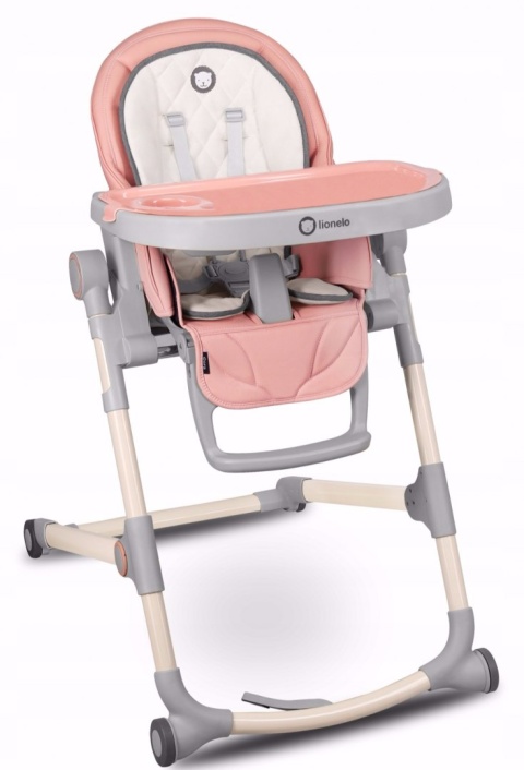 CORA Lionelo krzesełko do karmienia 6m+ do 15kg - BUBBLEGUM