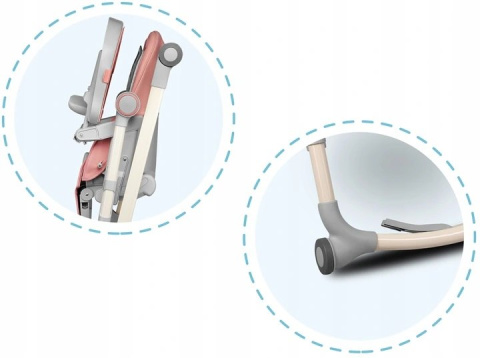 CORA Lionelo krzesełko do karmienia 6m+ do 15kg - BUBBLEGUM