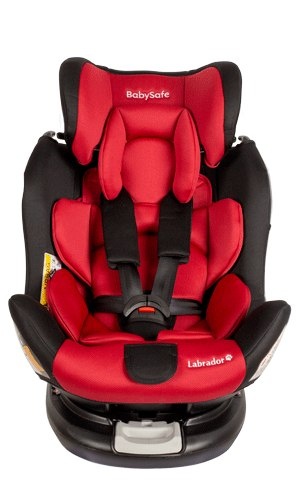 Labrador BabySafe 0-36kg 0-12 lat obrotowy fotelik samochodowy z IsoFix - Red Black