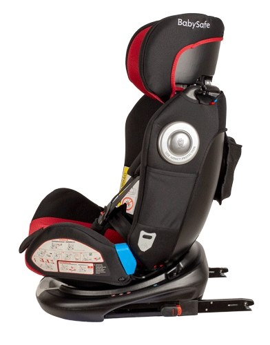 Labrador BabySafe 0-36kg 0-12 lat obrotowy fotelik samochodowy z IsoFix - Red Black
