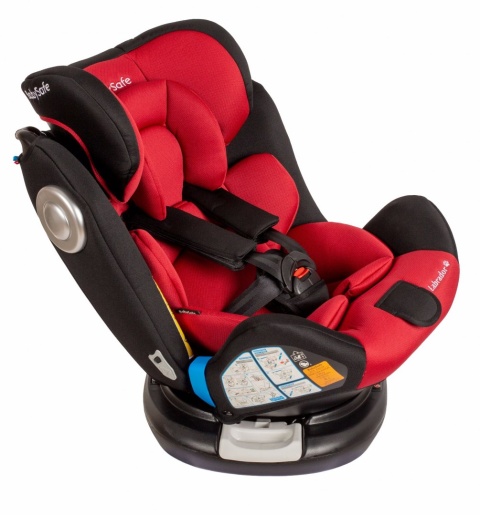 Labrador BabySafe 0-36kg 0-12 lat obrotowy fotelik samochodowy z IsoFix - Red Black