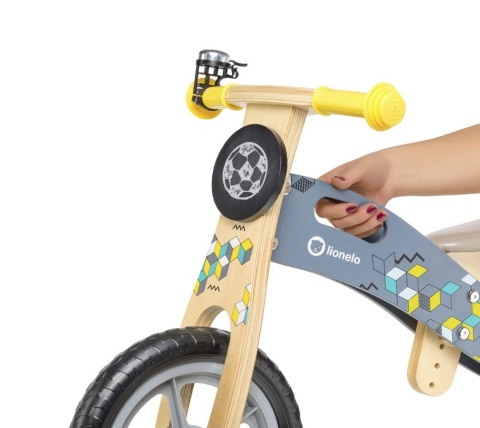 CASPER Lionelo drewniany rowerek biegowy 12 cali do 30kg 3lata+ kolor grey