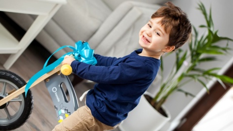 CASPER Lionelo drewniany rowerek biegowy 12 cali do 30kg 3lata+ kolor grey