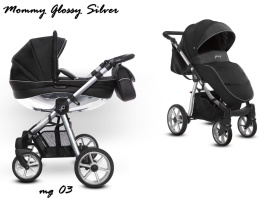 MOMMY GLOSSY 2w1 BabyActive wózek głęboko-spacerowy - Mg 03 Silver
