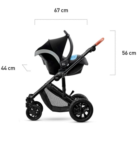 Kinderkraft Wózek Głęboko Spacerowy PRIME 3w1 Grey do 22 kg + Mommy Bag