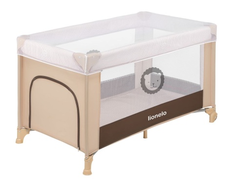 ADRIAA łóżeczko turystyczne Lionelo, kojec, moskitiera - Beige Stripes