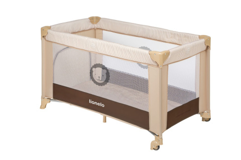 ADRIAA łóżeczko turystyczne Lionelo, kojec, moskitiera - Beige Stripes