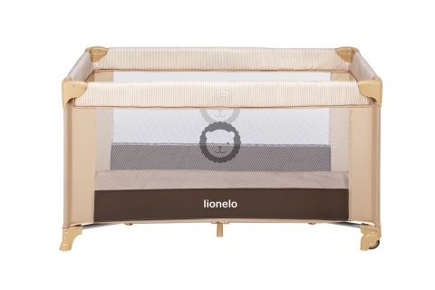 ADRIAA łóżeczko turystyczne Lionelo, kojec, moskitiera - Beige Stripes